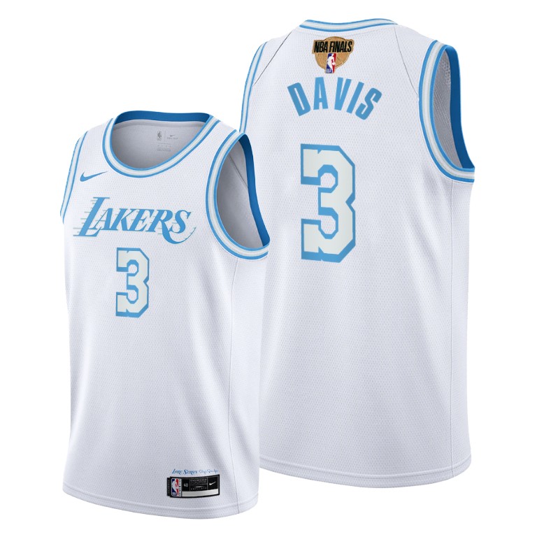 Men's Los Angeles Lakers Anthony Davis #3 NBA City Edition 2021 Playoffs White Basketball Jersey CWO2483FH